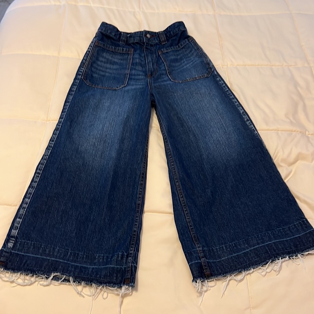 We The Free Wide Leg Cropped Jeans in Dark Blue Denim - Picture 9 of 16